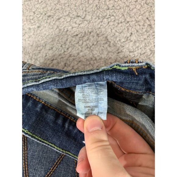 Wrangler Retro Slim Straight Size 30 x 32 Men's Denim Blue Jeans 5-Pocket Design - Picture 4 of 9